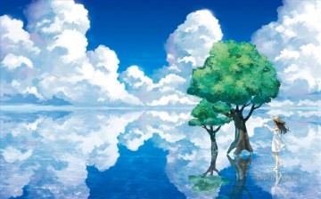 Fantasía popular Painting - árbol en el cielo fantasía